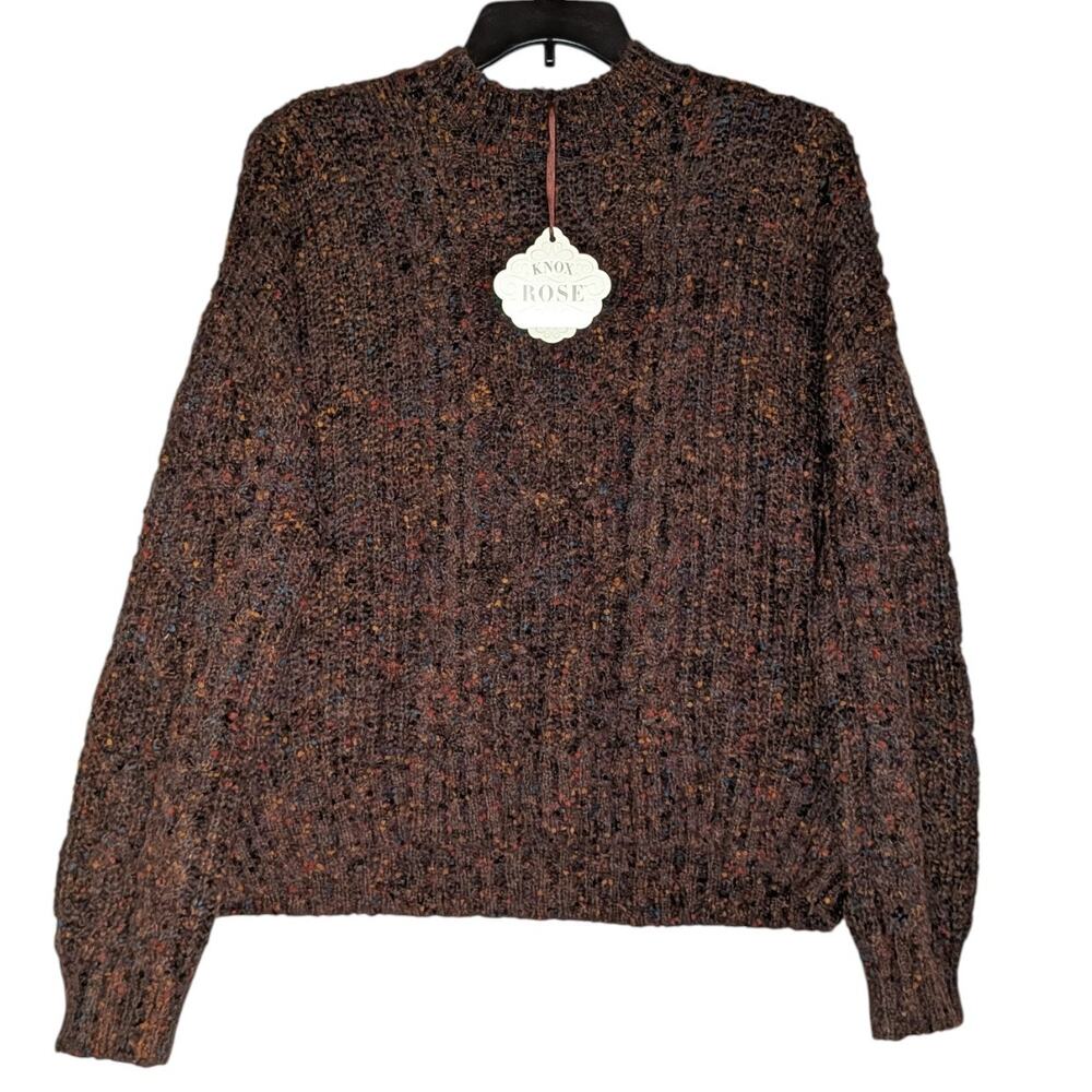 Knox Rose Sweater Chunky Knit Brown Blue Red Orange Long Sleeve High Neck